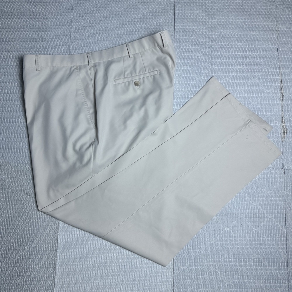 Peter Millar Men's Performance Golf Pants 42x30 Beige EB78 Wicking Tech Trouser